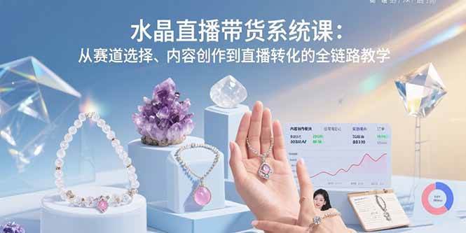 （15721期）水晶直播带货系统课：从赛道选择、内容创作到直播转化的全链路教学-小千网络
