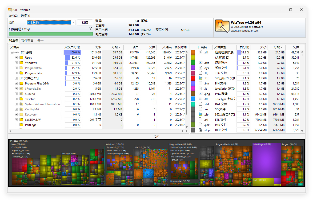 WizTree磁盘分析工具v4.26便携版-小千网络
