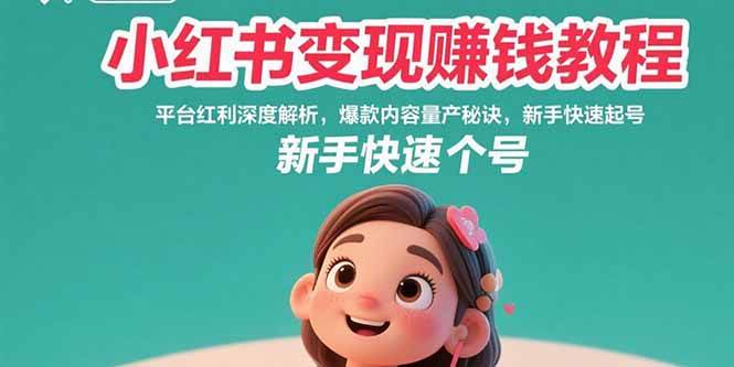 （15559期）小红书变现赚钱教程：平台红利深度解析，爆款内容量产秘诀，新手快速起号-小千网络