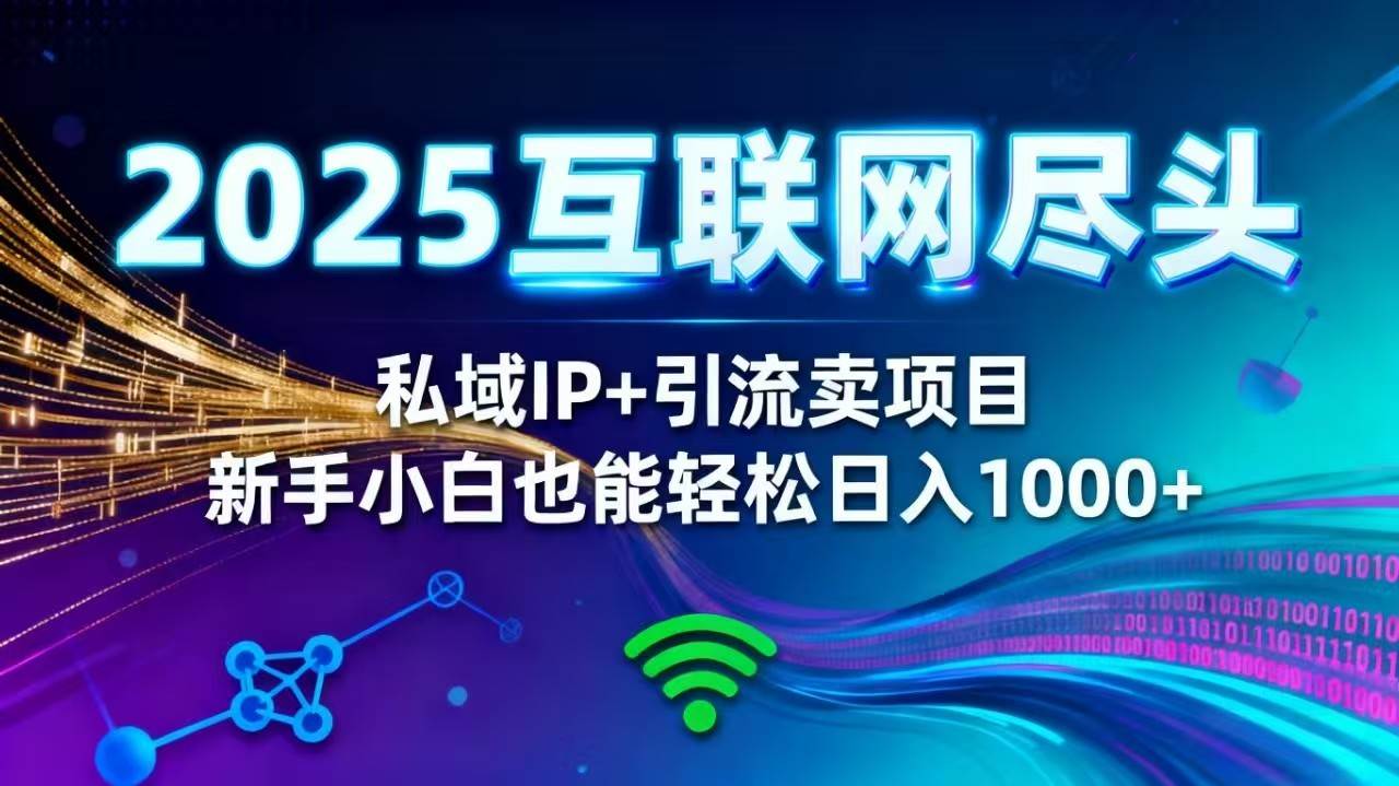 （16485期）2025网创尽头王炸项目！私域 IP + 精准引流，新手小白在家躺赚日入 1000+-小千网络