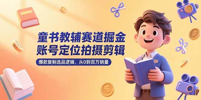 （15326期）童书教辅赛道掘金，账号定位拍摄剪辑，爆款复制选品逻辑，从0到百万销量-小千网络