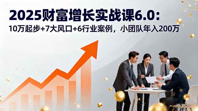 （16004期）2025财富增长实战课6.0：10万起步+7大风口+6行业案例，小团队年入200万-小千网络