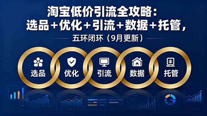 （16009期）淘宝低价引流全攻略：选品＋优化＋引流＋数据＋托管，五环闭环（9月更新）-小千网络