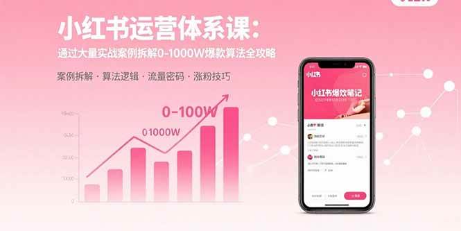 （15792期）小红书运营体系课：通过大量实战案例拆解0-1000W爆款算法全攻略-小千网络