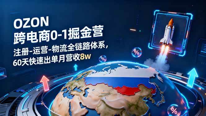 （16277期）OZON跨境电商0-1掘金营：注册-运营-物流全链路体系，60天快速出单月营收8w-小千网络