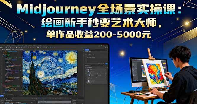 （16125期）Midjourney全场景实操课：绘画新手秒变艺术大师，单作品收益200-5000元-小千网络