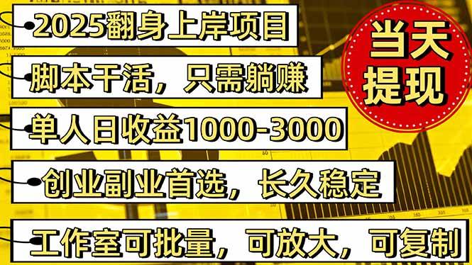 （16501期）2025翻身上岸项目脚本干活，内部客户经理内部开号，单人日收益1000-300…-小千网络