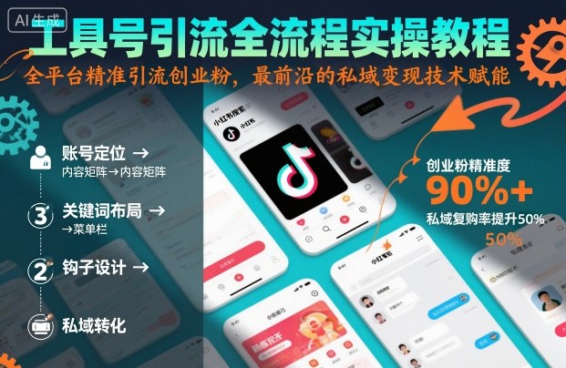 工具号引流全流程保姆级实操教程，全平台精准引流创业粉，最前沿的私域变现技术赋能-小千网络