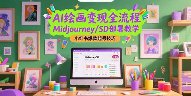 （15324期）AI绘画变现全流程，Midjourney/SD部署教学，小红书爆款起号技巧-小千网络