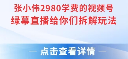 张小伟2980付费额视频号绿幕直播给你们拆解玩法-小千网络