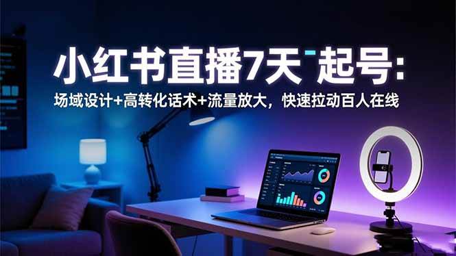 （16537期）小红书直播7天起号：场域设计+高转化话术+流量放大，快速拉动百人在线-小千网络