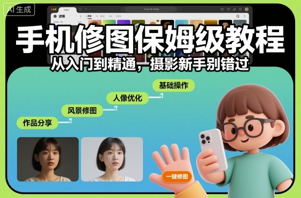 手机修图保姆级教程，从入门到精通，摄影新手别错过-小千网络