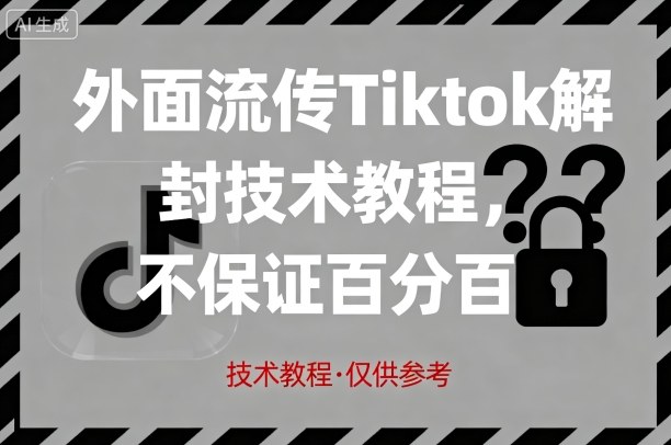 外面流传Tiktok解封技术教程，不保证百分百，具体自测-小千网络