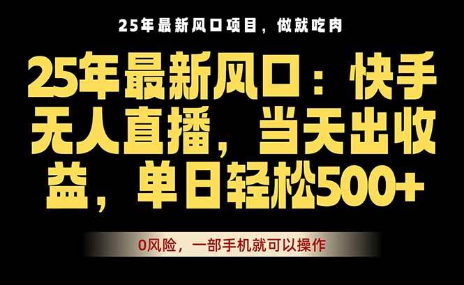 （16007期）25年最新无人直播玩法，当天秒出单，一部手机就可操作-小千网络