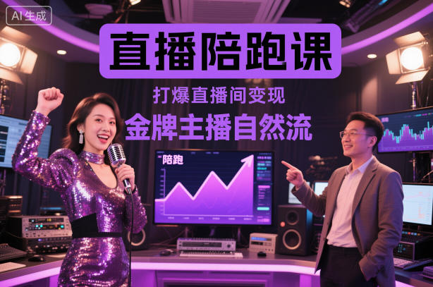 直播陪跑课，金牌主播自然流打爆直播间，复制高变现玩法-小千网络
