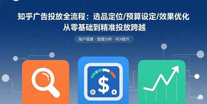 （15774期）知乎广告投放全流程：选品定位/预算设定/效果优化 从零基础到精准投放跨越-小千网络
