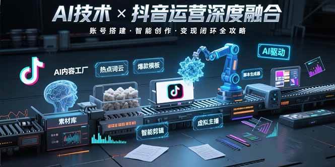 （15630期）AI技术与抖音运营的深度融合应用：涵盖账号搭建、内容创作、收益变现等-小千网络