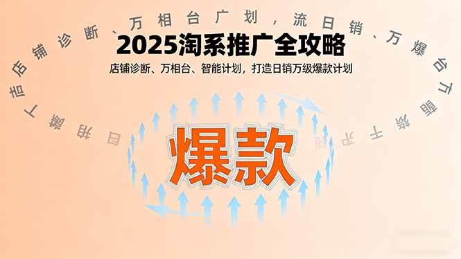 （16067期）2025淘系推广全攻略，店铺诊断、万相台、智能计划，打造日销万级爆款计划-小千网络