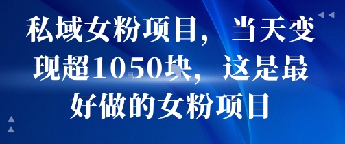 私域女粉项目，当天变现超1k，这是最好做的女粉项目，可放大操作-小千网络