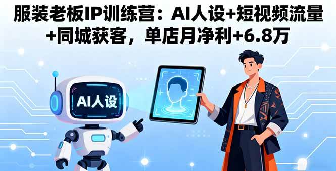 （16117期）服装老板IP训练营：AI人设+短视频流量+同城获客，单店月净利+6.8万-小千网络