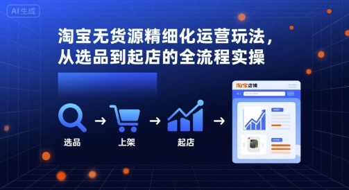 淘宝无货源精细化运营玩法，从选品到起店的全流程实操-小千网络