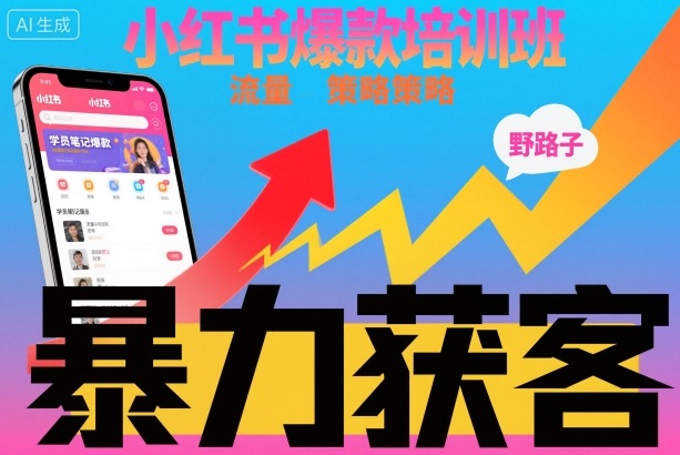 小红书爆款培训班，小红书获客野路子流量打法，暴力持续获客-小千网络