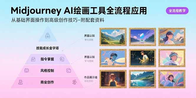 （15628期）Midjourney AI绘画工具全流程应用，从基础界面操作到高级创作-附配套资料-小千网络