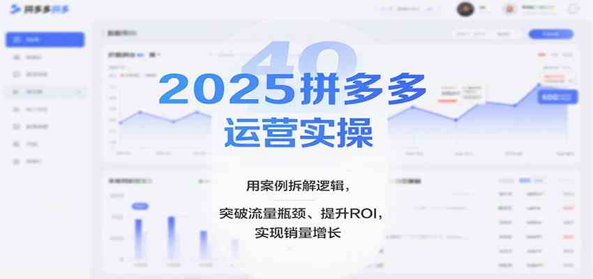 2025拼多多运营实操，用案例拆解逻辑，突破流量瓶颈、提升ROI，实现销量增长-小千网络