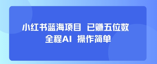 小红书蓝海项目，全程AI，操作简单，已挣五位数-小千网络