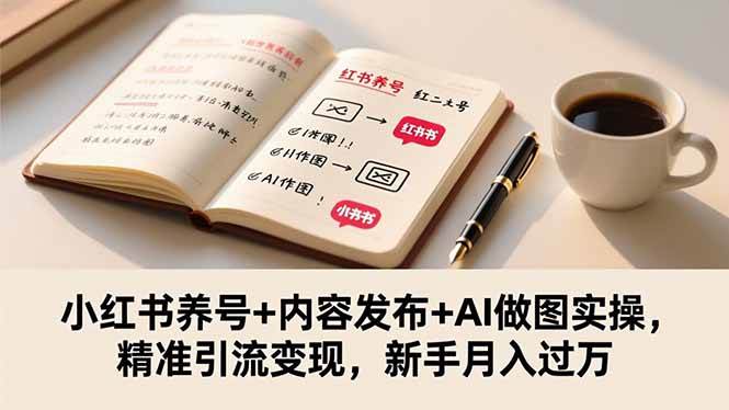 （16498期）小红书养号+内容发布+AI做图实操，精准引流变现，新手月入过万-小千网络
