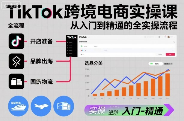 TikTok跨境电商实操课，从入门到精通的全实操流程-小千网络