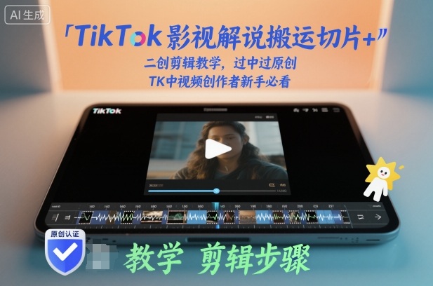 TikTok影视解说搬运切片+二创剪辑教学，过中过原创，TK中视频创作者新手必看-小千网络