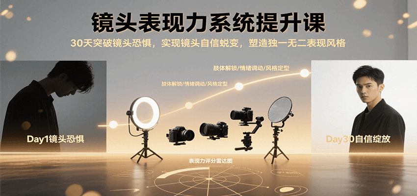 镜头表现力系统提升课，30天突破镜头恐惧实现自信蜕变，塑造独一无二表现风格-小千网络