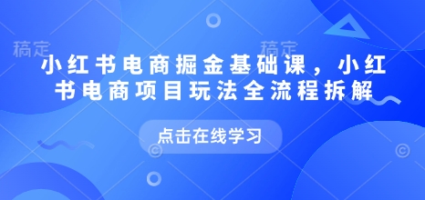 小红书电商掘金课，小红书电商项目玩法全流程拆解（更新7月）-小千网络