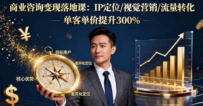 （16249期）商业咨询变现落地课：IP定位/视觉营销/流量转化，单客单价提升300%-小千网络